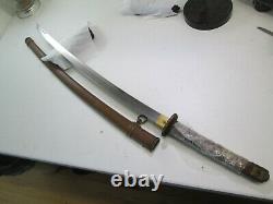 Old Blade Nobutosh Signed Great Ww2 Japanese Samurai Katana Sword & Scabbard #rb