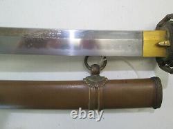 Old Blade Nobutosh Signed Great Ww2 Japanese Samurai Katana Sword & Scabbard #rb