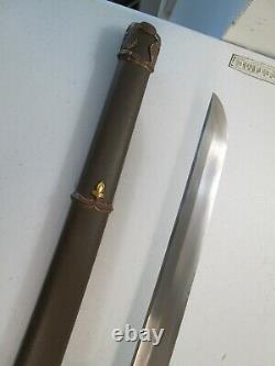 Old Blade Teruhiro Signed Great Ww2 Japanese Samurai Katana Sword & Scabbard #rb