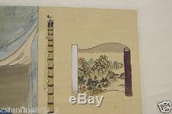 Old Chinese Antique Paper Scroll Painting Calligraphy Art Signed Drawing