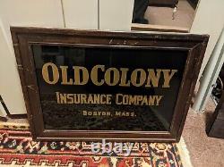 Old Colony Gold Leaf Insurance Sign Antique Collectable Hand Painted Buy It Now