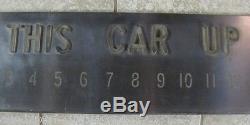 Old ELEVATOR'THIS CAR UP' Sign Stainless S NYC Architectural Building Hardware