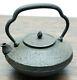 Old Fancy Flower Japanese Tetsubin Cast Iron Water Kettle Tea Pot Signed