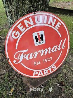 Old Farmall Parts Porcelain Sign 30 International Harvester Dealership Sign