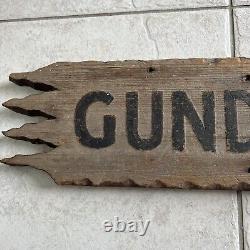 Old Folk Art Wooden Sign Gundling England America Old Rustic Primative sign