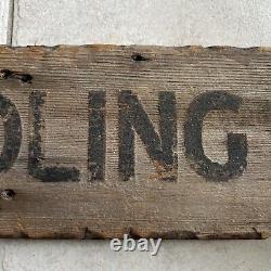 Old Folk Art Wooden Sign Gundling England America Old Rustic Primative sign