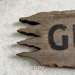 Old Folk Art Wooden Sign Gundling England America Old Rustic Primative sign