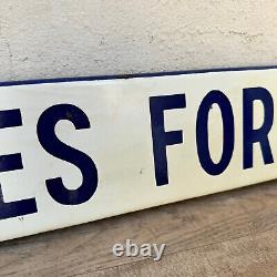 Old French Street Enameled Sign Plaque LES FORETS vintage 1904242