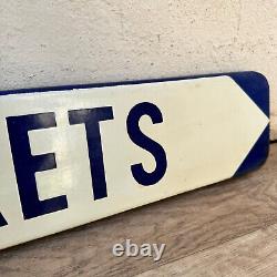 Old French Street Enameled Sign Plaque LES FORETS vintage 1904242
