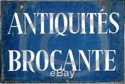 Old French antiques antiquités brocante shop building street sign plaque notice