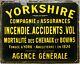 Old French Enamel Building Sign Plaque Notice Yorkshire Insurance Company