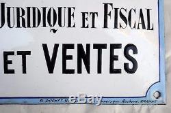 Old French enamel building sign plaque notice lawyer tax law Marcel Germot 1920s