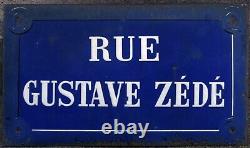 Old French enamel street sign plaque Gustave Zede C19th submarines centre Paris