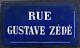 Old French Enamel Street Sign Plaque Gustave Zede C19th Submarines Centre Paris
