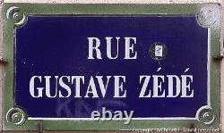 Old French enamel street sign plaque Gustave Zede C19th submarines centre Paris