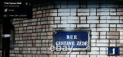 Old French enamel street sign plaque Gustave Zede C19th submarines centre Paris