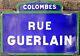 Old French Enamel Street Sign Road Name Plaque Guerlain Perfume Colombes Paris