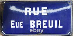 Old French enamel street sign road plaque Rue Elie Breuil Brive la Gaillarde