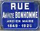 Old French Street Road Sign Plaque Plate Enamel Rue Antoine Bonhomme Loire 1930