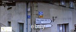 Old French street sign plaque name rue de l'Abbaye Abbey Road Thizy Lyon NOS