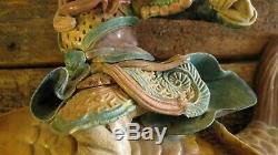 Old Handmade Real Chinese Roof Tiles, warrior on Koy Fish Chinese