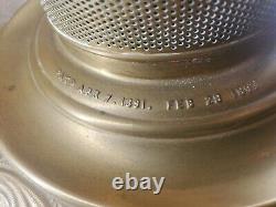 Old Huge B&H 96 brass font COUNTRY STORE lamp part kerosene oil electric 7' cord