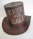 Old Iron Hat Trade Sign Store Display, Red Hat. Hats For Sale