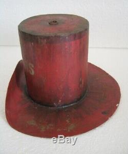 Old Iron Hat Trade Sign / Store Display Sign Advertisement, Hat Repairs