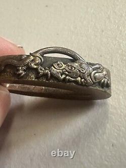 Old Japanese Dragon Sword Fitting Signed