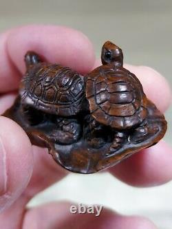 Old Japanese Okimono Turtles Signed (netsuke)