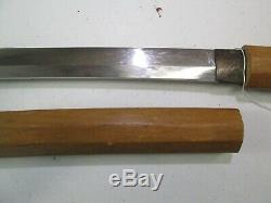 Old Japanese Samurai Sword In Shirasaya Signed Old Hand Forged Blade #s86
