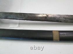 Old Japanese Samurai Sword Signed With Unscabbard Old Long Blade 28.25 #pd