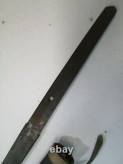 Old Japanese Samurai Sword Signed With Unscabbard Old Long Blade 28.25 #pd