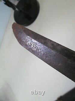 Old Japanese Samurai Sword Signed With Unscabbard Old Long Blade 28.25 #pd