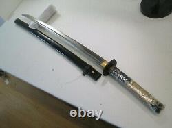 Old Japanese Samurai Sword With Scabbard Hizen Signed Tsuba Blood Groove 28 #rb