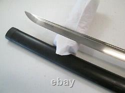 Old Japanese Samurai Sword With Scabbard Hizen Signed Tsuba Blood Groove 28 #rb