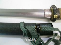 Old Japanese Samurai Tanto Sword All Matching Mounts & Scabbard Signed Tsuba #c5
