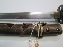 Old Katana Japanese Samurai Sword Signed Kanetsugu With Scabbard Long Blade #c33