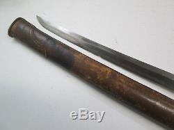 Old Katana Japanese Samurai Sword Signed Kanetsugu With Scabbard Long Blade #c33