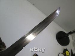Old Katana Japanese Samurai Sword Signed Kanetsugu With Scabbard Long Blade #c33
