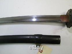 Old Katana Japanese Samurai Sword Signed Tachi With Scabbard 32 Long Blade #c7