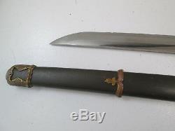 Old Koto Japanese Officers Sword With Scabbard Big Tip Signed Kanetsugu #l42