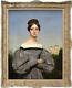 Old Master-art Antique Oil Painting Portrait Girl Noblewoman On Canvas 24x36