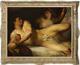 Old Master-art Antique Oil Painting Portrait Male Nude Girl On Canvas 30x40