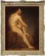 Old Master-art Antique Oil Painting Portrait Male Nude On Canvas 24x36