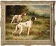 Old Master-art Antique Animal Oil Painting Portrait Hunting Dog On Canvas 30x40