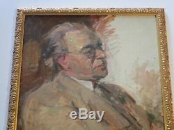 Old Masterful Portrait Painting Signed Mystery Impressionist Antique 1920's
