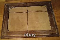 Old Naive 1907 Folk Art Primitive Hillbilly, Temperance Painting Hot Springs Ark