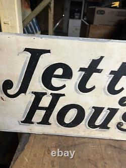 Old Original Antique Jetty House Name Primitive Painted Wood Folk Art Sign USA