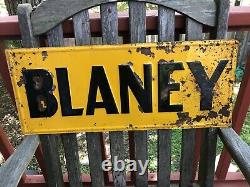 Old Original BLANEY embossed Seed Corn Feeds antique sign farm. Scioto Sign